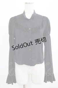 abilletage / スタンドカラーブラウス  ブラック H-25-12-06-049-GO-BL-KB-ZH