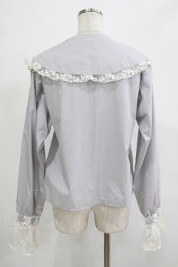 画像3: merry jenny / レースカフスブラウス  グレー H-25-12-06-050-LO-BL-KB-ZH