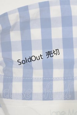 画像4: Jane Marple / ギンガムカラー半袖ブラウス M オフ×ブルー H-25-12-06-051-JM-BL-KB-ZH