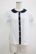 MILK / グッドガールブラウス  サックス×ネイビー H-25-12-06-052-ML-BL-KB-ZH