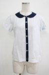 画像1: 【SALE】MILK / グッドガールブラウス  サックス×ネイビー H-25-12-06-052-ML-BL-KB-ZH (1)