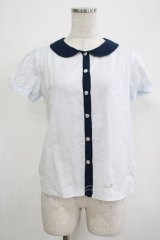 MILK / グッドガールブラウス  サックス×ネイビー H-25-12-06-052-ML-BL-KB-ZT1208H
