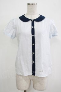 MILK / グッドガールブラウス  サックス×ネイビー H-25-12-06-052-ML-BL-KB-ZT1208H