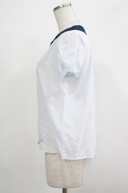 画像2: MILK / グッドガールブラウス  サックス×ネイビー H-25-12-06-052-ML-BL-KB-ZH