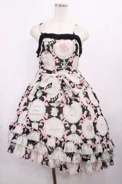 画像1: ALICE and the PIRATES / 宝石柄シフォンジャンパースカート Free ブラック H-25-12-06-1001-PA-OP-NS-ZH