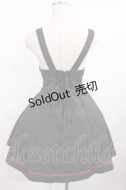 画像2: Amavel / トランプ刺繍入りベロア切替ストライプ柄ジャンスカ Free ブラック H-25-12-06-1006-CA-OP-NS-ZH