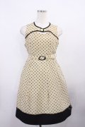 an another angelus / ベルト付きドットワンピース Free Beige/Black H-25-12-06-1011-CA-OP-NS-ZH