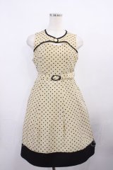 an another angelus / ベルト付きドットワンピース Free Beige/Black H-25-12-06-1011-CA-OP-NS-ZH