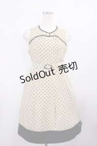 an another angelus / ベルト付きドットワンピース Free Beige/Black H-25-12-06-1011-CA-OP-NS-ZH