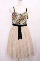 an another angelus / ゴブラン×チュールキャミワンピース Free Beige H-25-12-06-1012-CA-OP-NS-ZH