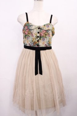 画像1: an another angelus / ゴブラン×チュールキャミワンピース Free Beige H-25-12-06-1012-CA-OP-NS-ZH