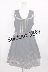 Amavel / BACKリボン付チェック柄切替ジャンスカ Free ネイビー H-25-12-06-1013-CA-OP-NS-ZH