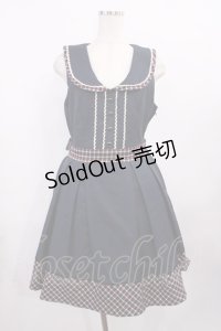 Amavel / BACKリボン付チェック柄切替ジャンスカ Free ネイビー H-25-12-06-1013-CA-OP-NS-ZH