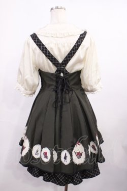 画像2: Amavel / 赤ずきんモチーフプリント入り チェック柄切替ジャンパースカート Free グリーン H-25-12-06-1014-CA-OP-NS-ZH