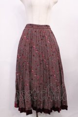 axes femme / プリーツスカート M ワイン H-25-12-06-1016-AX-SK-NS-ZH
