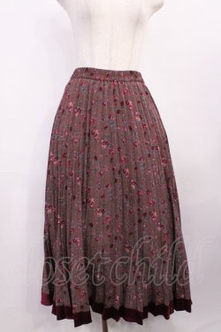 画像1: axes femme / プリーツスカート M ワイン H-25-12-06-1016-AX-SK-NS-ZH