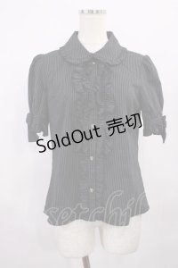 Amavel / ストライプブラウス Free ブラック H-25-12-06-1030-CA-BL-NS-ZH