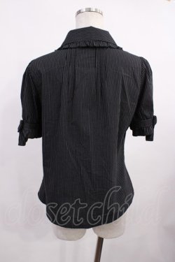 画像2: Amavel / ストライプブラウス Free ブラック H-25-12-06-1030-CA-BL-NS-ZH