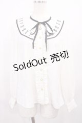 Amavel / 時計刺繍つけ衿ブラウス Free オフ/ブラック H-25-12-06-1031-CA-BL-NS-ZH