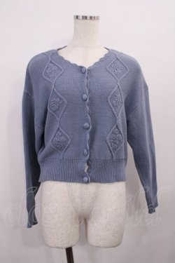 画像1: F&A / ケーブルニットカーディガン Free BLUE H-25-12-06-1036-LO-TO-NS-ZH
