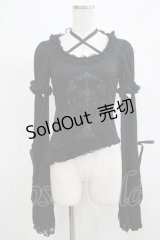 FRILL / レースパフ2Wayカットソー  ブラック H-25-12-06-054-HN-TO-KB-ZH