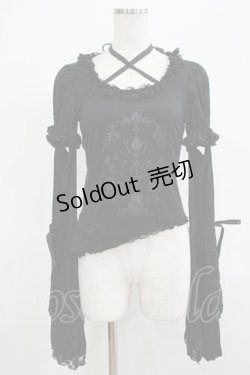画像1: FRILL / レースパフ2Wayカットソー  ブラック H-25-12-06-054-HN-TO-KB-ZH