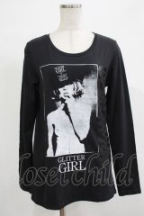 SEXY DYNAMITE LONDON / プリントロングスリーブカットソー L ブラック H-25-12-06-055-PU-TO-KB-ZH