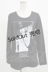 SEXY DYNAMITE LONDON / プリントロングスリーブカットソー L ブラック H-25-12-06-055-PU-TO-KB-ZH