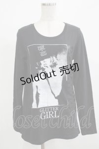 SEXY DYNAMITE LONDON / プリントロングスリーブカットソー L ブラック H-25-12-06-055-PU-TO-KB-ZH