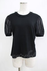 Jane Marple / フリルパフカットソー  ブラック H-25-12-06-058-JM-TO-KB-ZT281