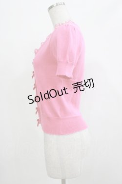 画像2: Emily Temple cute / プチリボン付ニットカーディガン  ピンク H-25-12-06-060-ET-TO-KB-ZT1208H