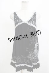 HANGRY&ANGRY / プリントチュニックタンク  黒×白 H-25-12-06-070-HN-TO-KB-ZH