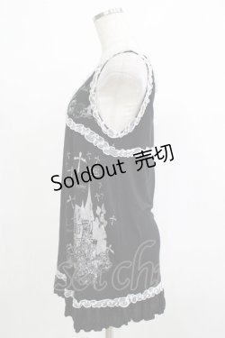 画像2: HANGRY&ANGRY / プリントチュニックタンク  黒×白 H-25-12-06-070-HN-TO-KB-ZH