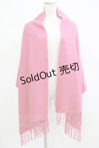 Jane Marple / ロゴEMBストール  ピンク H-25-12-06-075-JM-ZA-KB-ZH