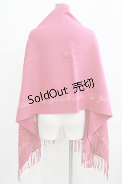 画像2: Jane Marple / ロゴEMBストール  ピンク H-25-12-06-075-JM-ZA-KB-ZH