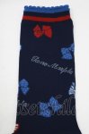 画像2: Jane Marple / Anniversary ribbonsクルーソックス  navy H-25-12-06-080-JM-ZA-KB-ZH (2)