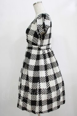画像2: Emily Temple cute / Emilyギンガムパフスリーブワンピース M ブラック H-25-12-06-008-ET-OP-KB-ZH