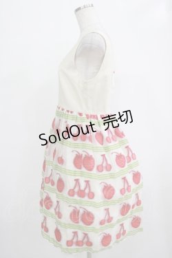 画像2: Emily Temple cute / フルーツジャガードパネル切替ワンピース M グリーン H-25-12-06-011-ET-OP-KB-ZT226