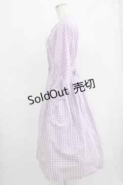 画像2: Jane Marple Dans Le Salon / コットンリネンギンガムワンピース  ラベンダー H-25-12-06-016-JM-OP-KB-ZH