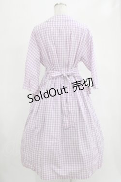 画像3: Jane Marple Dans Le Salon / コットンリネンギンガムワンピース  ラベンダー H-25-12-06-016-JM-OP-KB-ZH