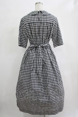画像3: Jane Marple / シャーリングギンガムリボントリムドレス  ブラック H-25-12-06-017-JM-OP-KB-ZH