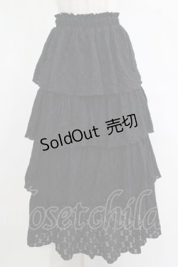 画像1: merry jenny / レースティアードスカート  ブラック H-25-12-06-018-LO-SK-KB-ZH