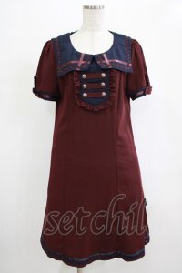 Ozz oneste / ナポレオンセーラーワンピース  ワイン×ネイビー H-25-12-06-019-OO-OP-KB-ZT176