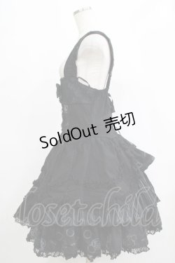 画像2: FRILL / レースフリルスカラップジャンパースカート  ブラック H-25-12-06-002-HN-OP-KB-ZH