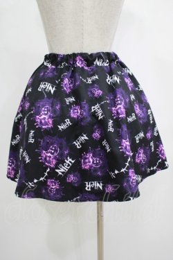 画像3: NieR Clothing / プリントギャザースカート  黒 H-25-12-06-021-PU-SK-KB-ZH