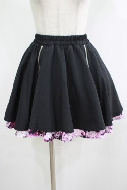 画像1: NieR Clothing / ZIPラインスカート  黒 H-25-12-06-023-PU-SK-KB-ZH