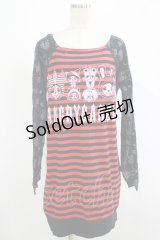 HANGRY&ANGRY / ボーダーラグランワンピース  黒×赤 H-25-12-06-026-HN-OP-KB-ZH