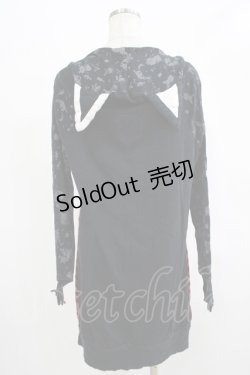 画像3: HANGRY&ANGRY / ボーダーラグランワンピース  黒×赤 H-25-12-06-026-HN-OP-KB-ZH