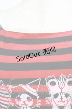 画像5: HANGRY&ANGRY / ボーダーラグランワンピース  黒×赤 H-25-12-06-026-HN-OP-KB-ZH