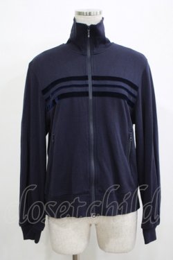 画像1: Jane Marple Dans Le Salon / Velvet ribbon zip up  navy H-25-12-07-031-JM-TO-KB-ZH
